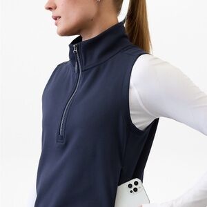 Athleta 1/4 Zip Vest - navy blue